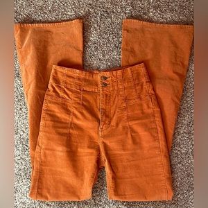 Orange We the Free Jayde Flare Corduroys